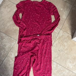 Long underwear set in pretty pink with stars